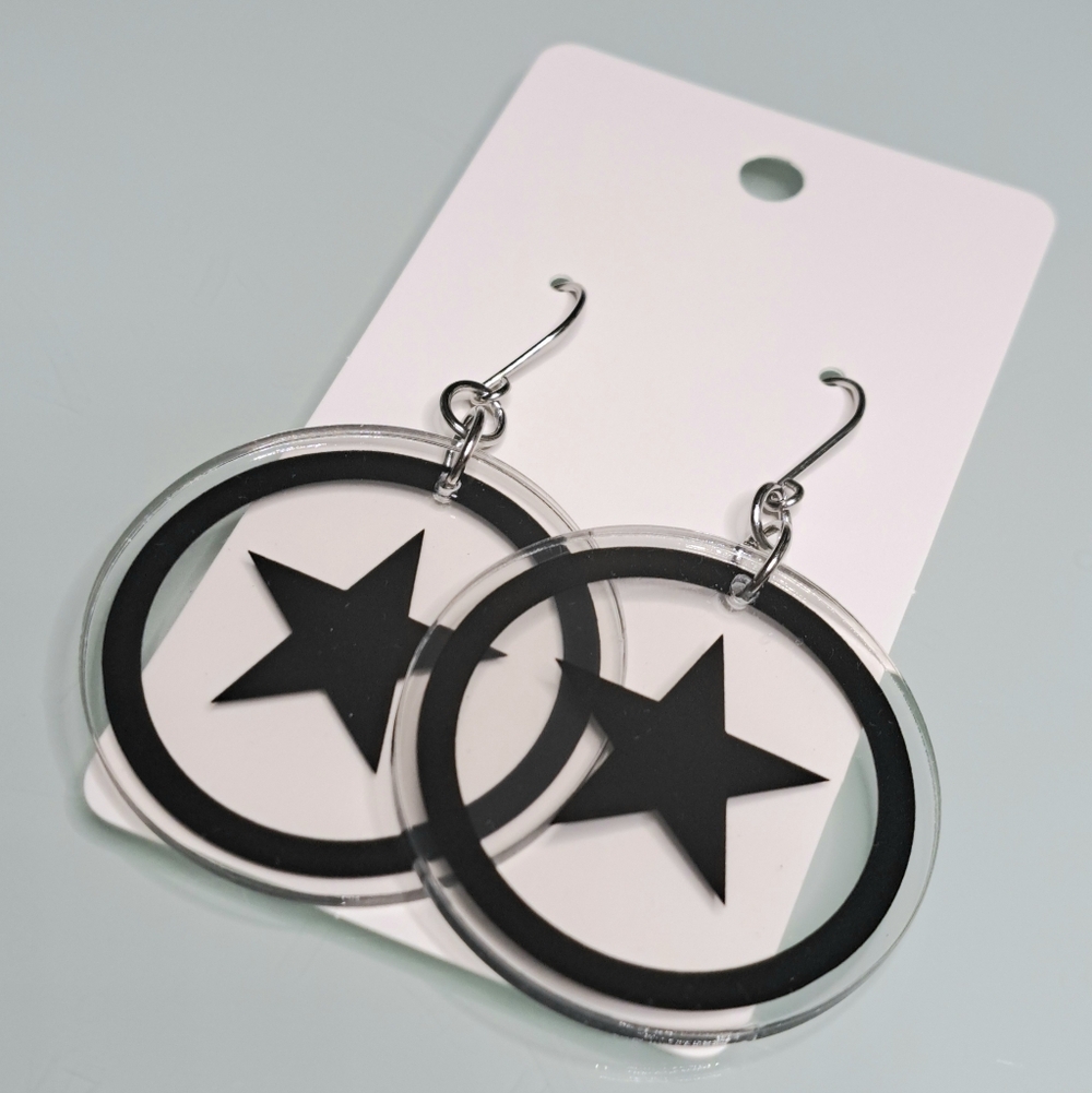 Converse Logo Earrings With Stainless Steel Ear Wires - Picture 2 of 2
